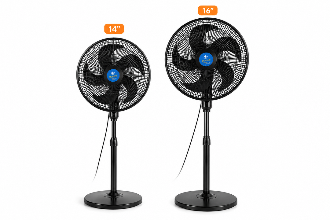 Ventilateur Sur Pied Silencieux 14" &amp; 16" – Puissant, Silencieux &amp; Élégant