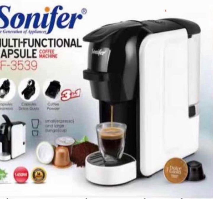 Machine à café multifonction Sonifer 3-en-1 – Capsules & Café moulu – Compacte et Puissante