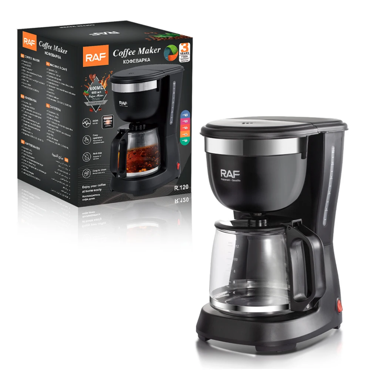 Machine à Café RAF 600ML - Cafetière Filtre avec Verseuse en Verre