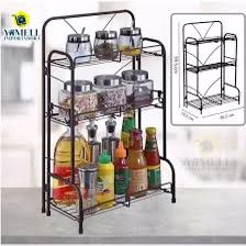 Étagère de Rangement 3 Niveaux Multifonction – Métal Compact (35.5 × 19.5 × 59.5 cm)