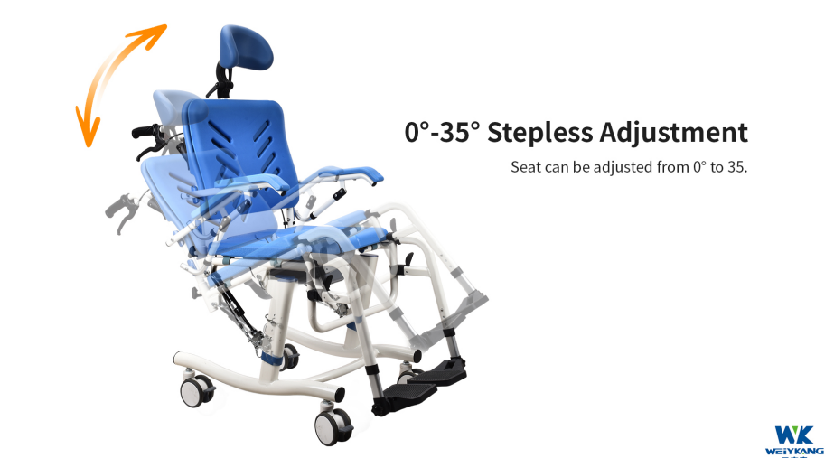 Chaise de transfert médicale multifonction inclinable avec pot intégré – Confort & sécurité