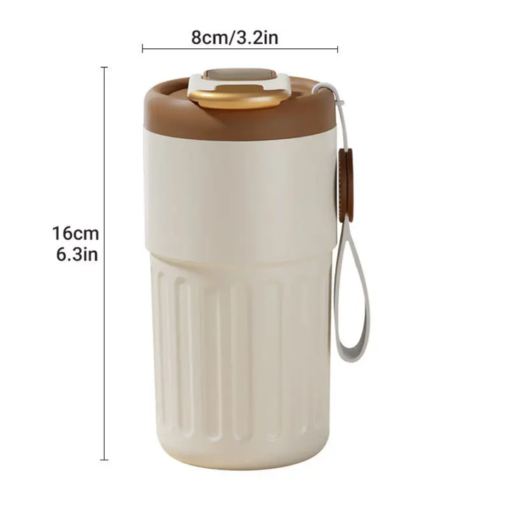 Mug isotherme inox 420 ml – Style Café Club, boisson chaude ou froide