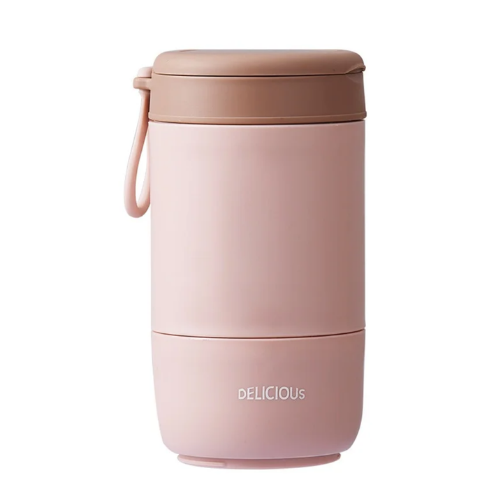 Pot  Isotherme Rose - Double Paroi Inox pour Repas Chaud ou Froid