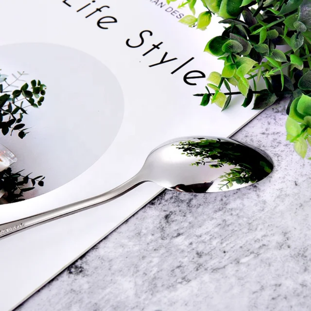 Ensemble de 6 Cuillères en Acier Inoxydable – Élégance et Résistance - La boutique secrète