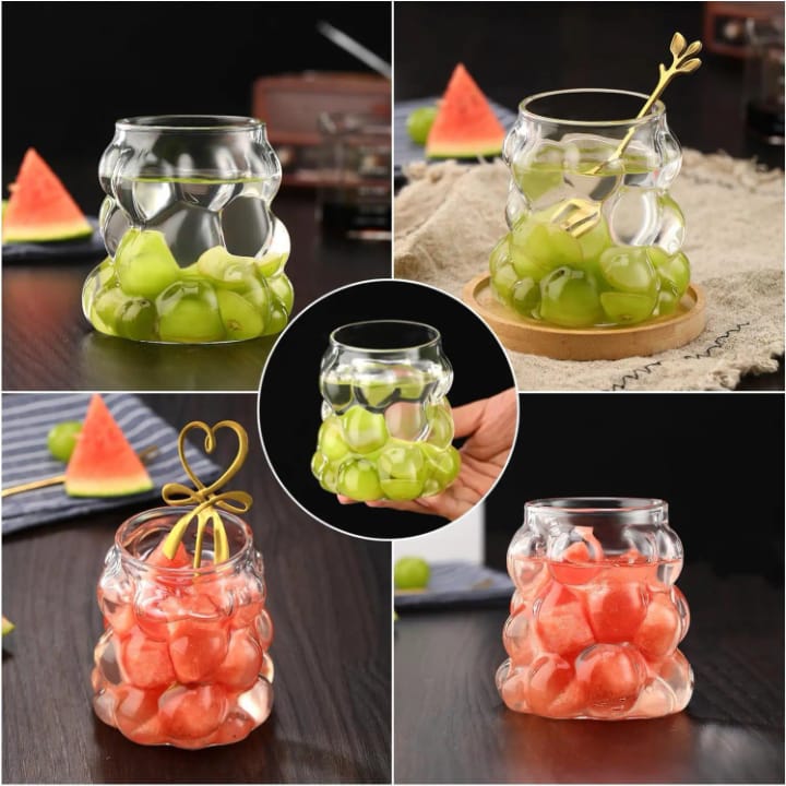 Verre Bulle avec Couvercle Bambou & Paille Réutilisable – Style Moderne et Écologique