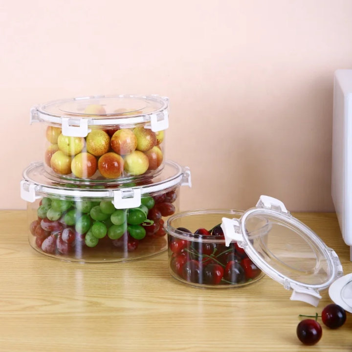 Boîtes de Conservation en ACRYLIQUE Hermétiques avec Couvercle - Set de 3 Tailles - Rangement Frigo et Cuisine
