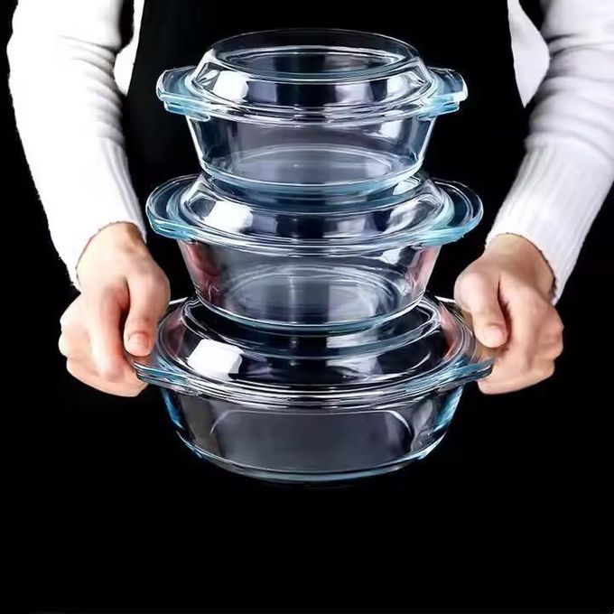 Set de Plats en Verre avec Couvercle – Cocotte Ronde &amp; Ovale | Cuisson, Four &amp; Conservation