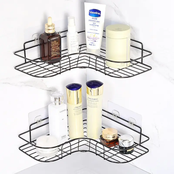 Lot de 2 Étagères d'Angle Murales Adhésives – Rangement Sans Perçage - La boutique secrète