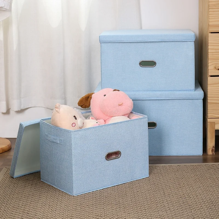 Boîtes de Rangement en Tissu avec Couvercle – Grande Capacité