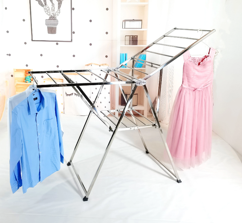 Séchoir à Linge Pliable en Acier Inoxydable – Grande Capacité & Gain de Place