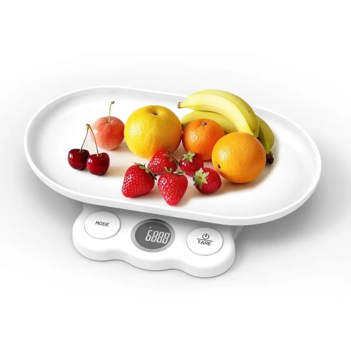 Balance de Cuisine Électronique Blanche – Plateau Large et Affichage Digital LCD