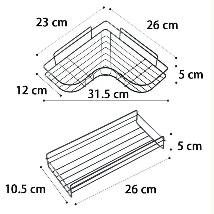 Lot de 2 Étagères Murales Salle de Bain – Rangement Pratique Noir – Livraison Dakar