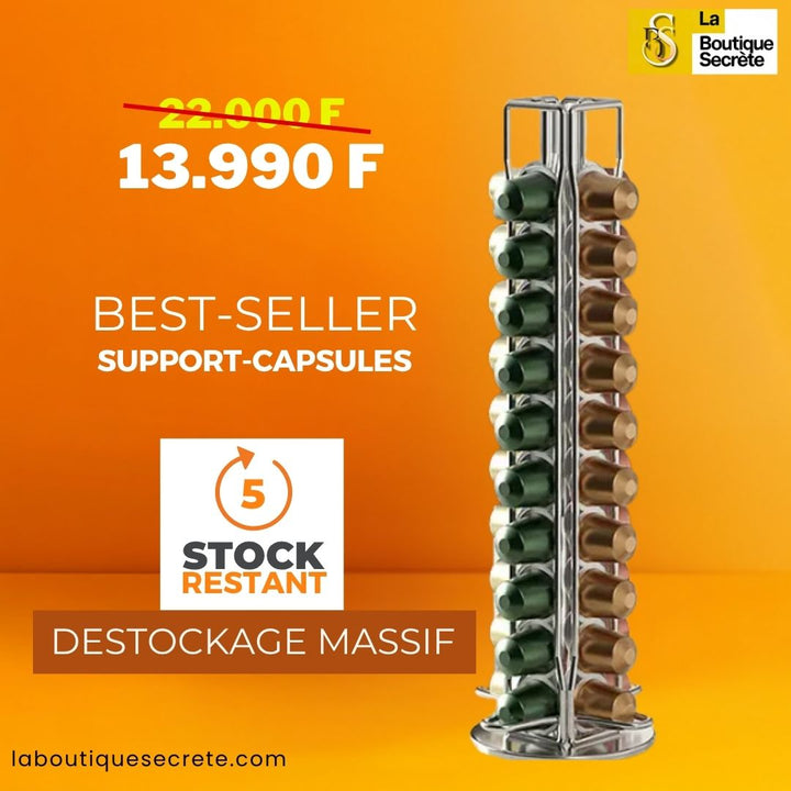 Présentoir Rotatif Capsules Café – Support Métal 360° (40 Capsules)