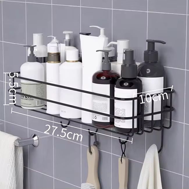 Étagère Murale Salle de Bain avec Crochets – Rangement Anti-Rouille 27,5 cm | La Boutique Secrète