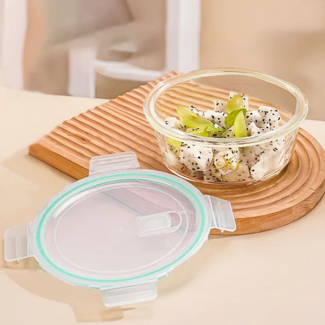 Bol en Verre avec Couvercle Hermétique 950ml - Conservation Fraîcheur