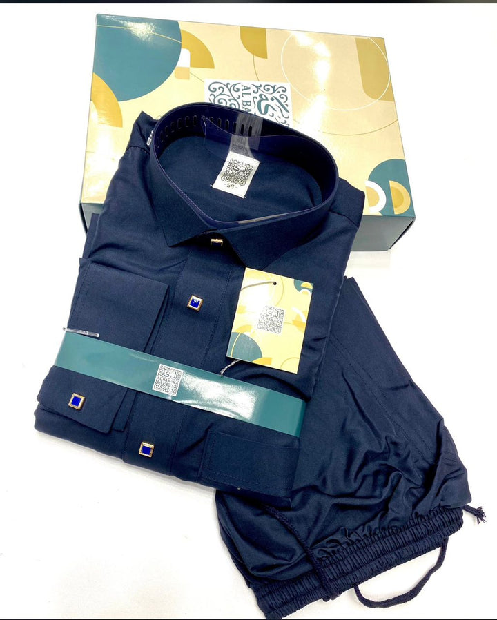 Ensemble Kaftan DIALABER Homme Grande Taille - Tenue Korité 2026 Élégante