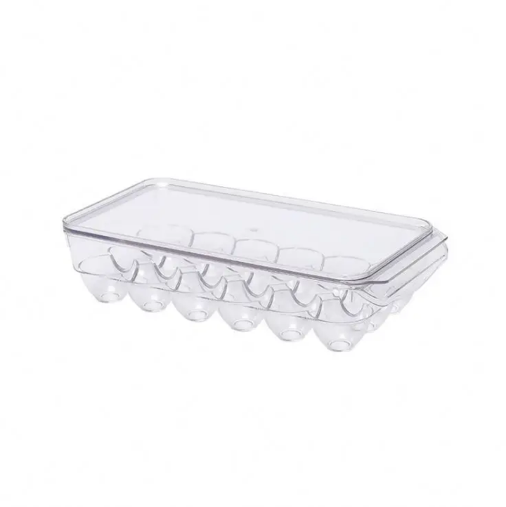 Boîte à Œufs Acrylique 18 Compartiments avec Couvercle – Rangement Frigo