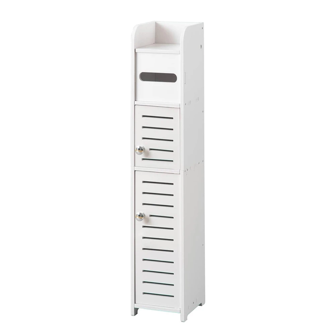 Colonne de Rangement Salle de Bain 80cm – Meuble Étroit 2 Portes | Livré Démonté