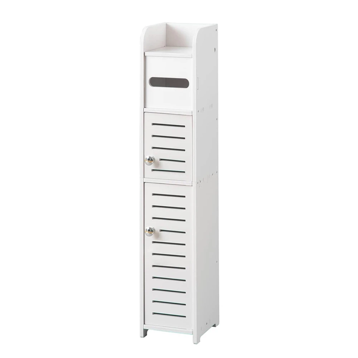 Colonne de Rangement Salle de Bain 80cm – Meuble Étroit 2 Portes | Livré Démonté