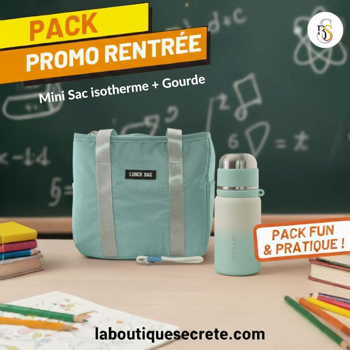 Pack Promo Rentrée – Mini Sac Isotherme + Gourde Réutilisable