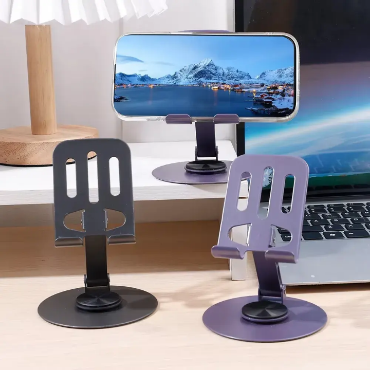 Support de téléphone rotatif 360° en métal – Pliable et ultra compact