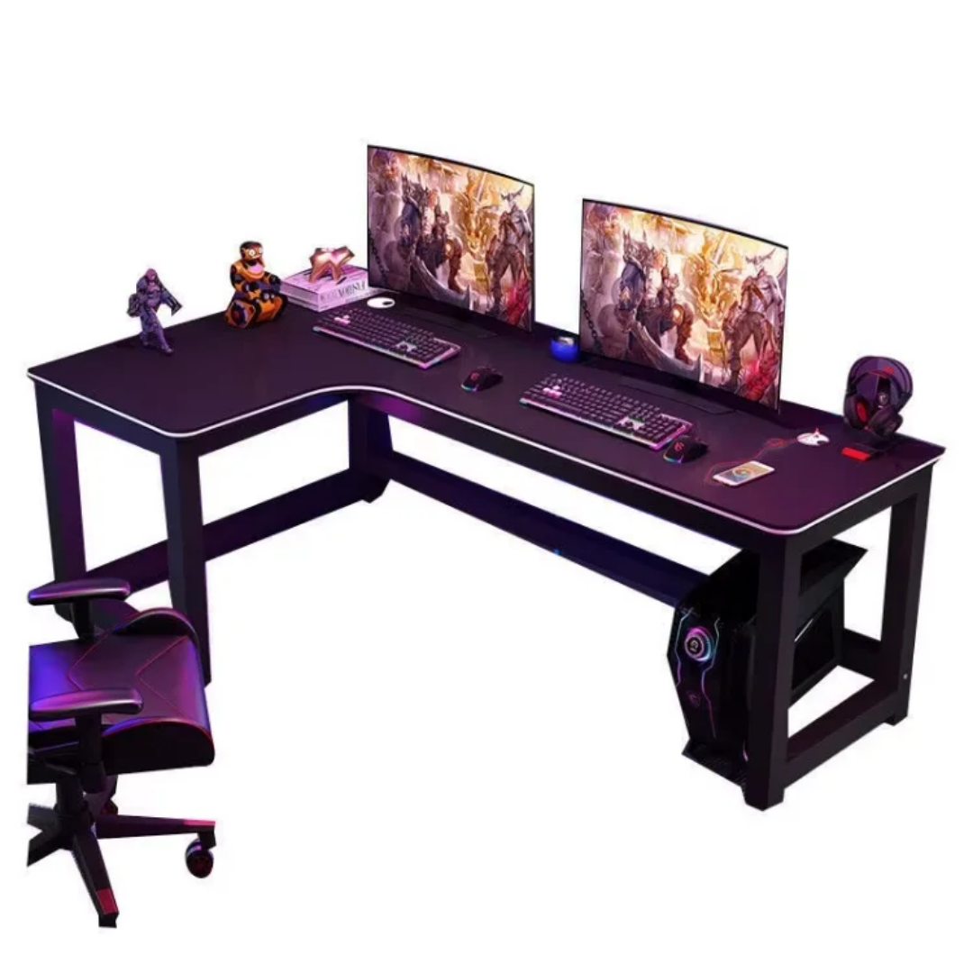 Bureau en L Gaming & Bureau d’Angle Ergonomique – Grande Surface 140×120 cm – Table de Travail pour PC