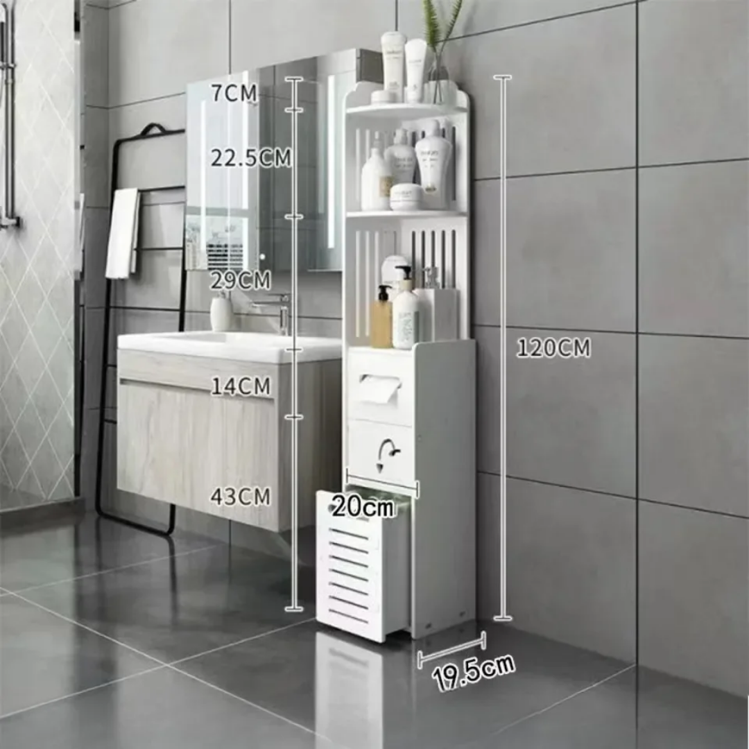 Colonne de Rangement Étroite 120 cm – Salle de Bain &amp; Couloir