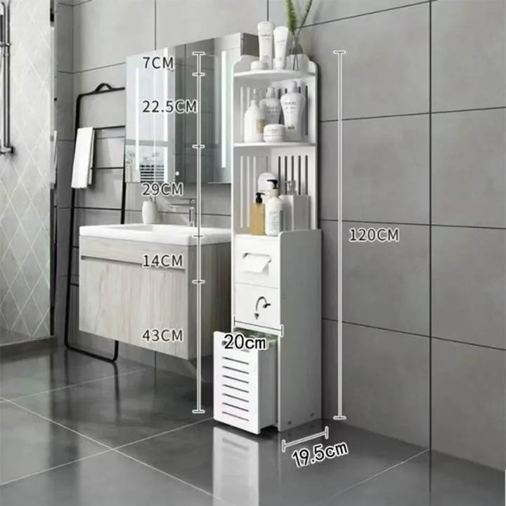 Colonne de Rangement Étroite 120 cm – Salle de Bain &amp; Couloir