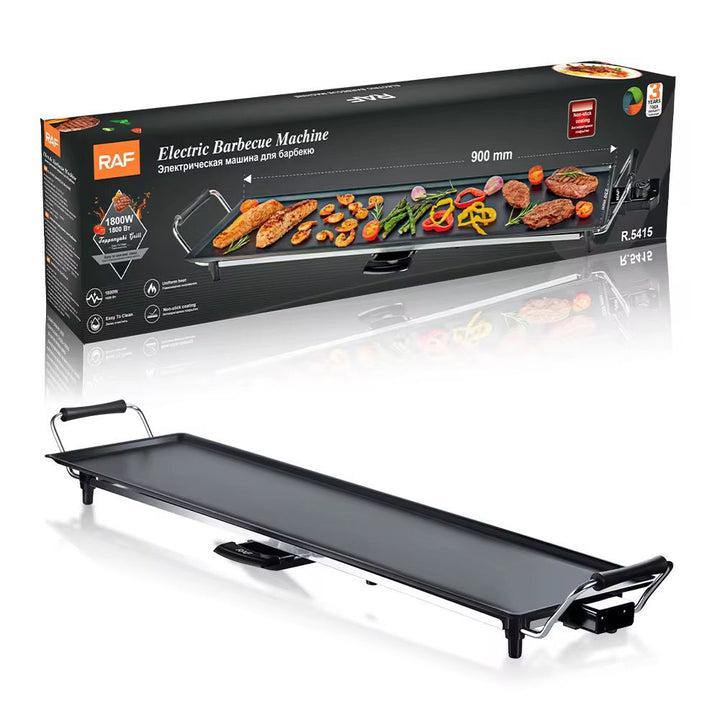 Barbecue Électrique RAF 1800W – Grande Plaque 90 cm Antiadhésive