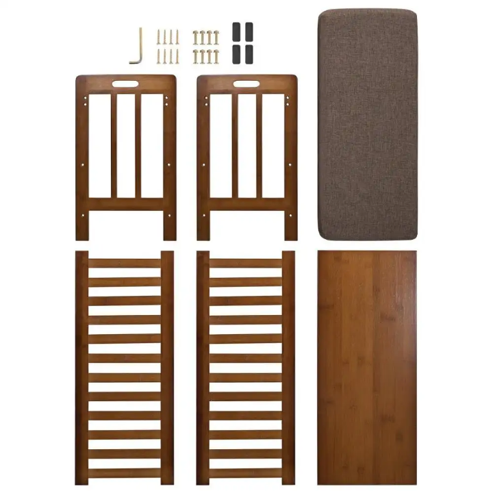 Banc de Rangement à Chaussures avec Assise Confortable – Bois Naturel 90 cm