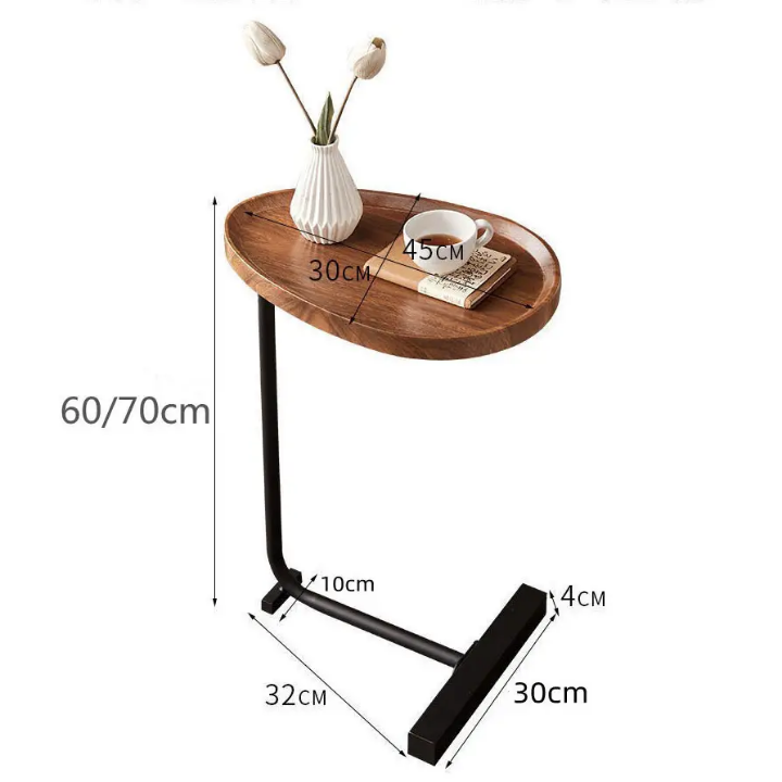 Table d’appoint en bois laminé – Design moderne en forme de C