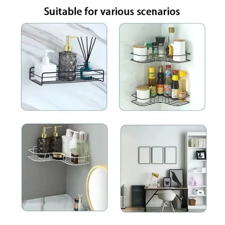Lot de 2 Étagères Murales Salle de Bain – Rangement Pratique Noir – Livraison Dakar