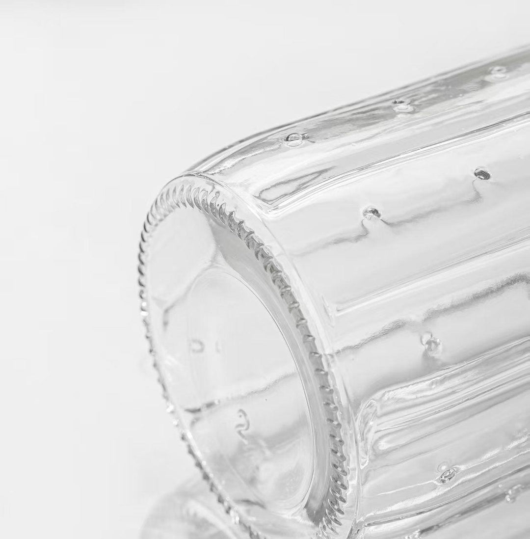 Bocaux en Verre Rainuré avec Couvercle Hermétique Vert – Élégance et Rangement Parfait