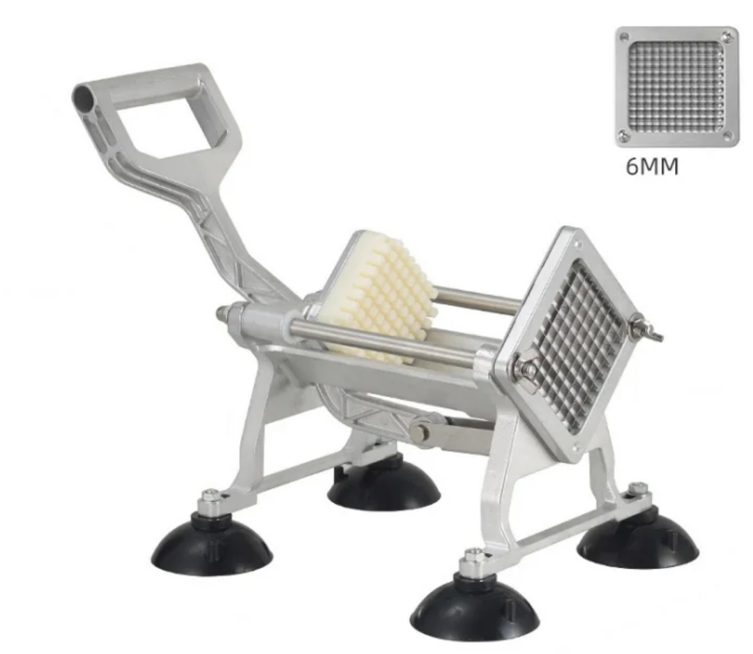 Coupe-Frites Professionnel en Acier – 3 Lames (13 mm, 9 mm, 6 mm) – Antidérapant & Ultra Résistant