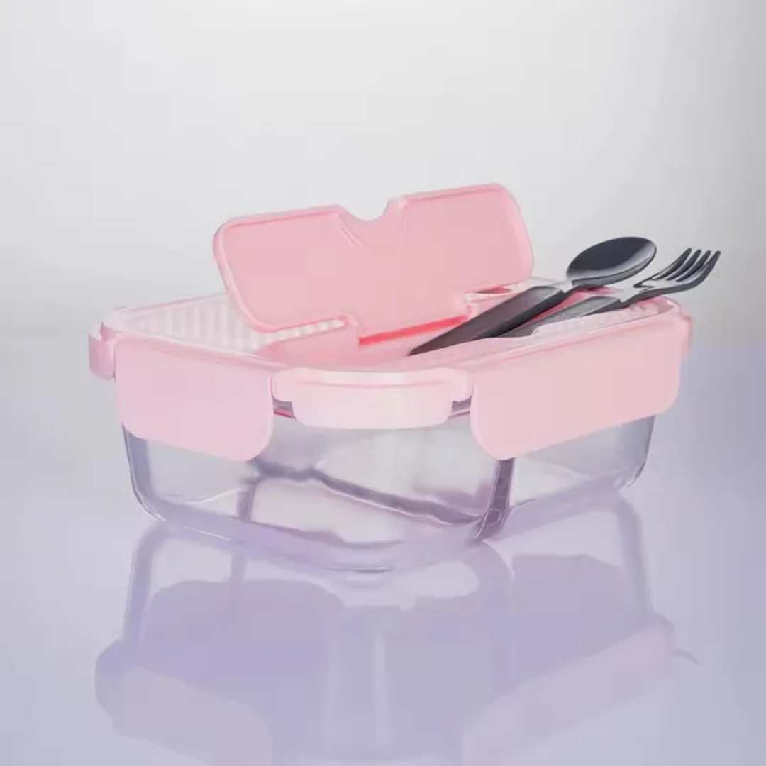 Bol Repas 2 Compartiments en Verre – Boîte Hermétique Anti-Fuite | La Boutique Secrète