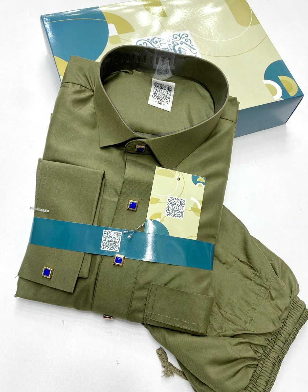 Ensemble Kaftan DIALABER Homme Grande Taille - Tenue Korité 2026 Élégante