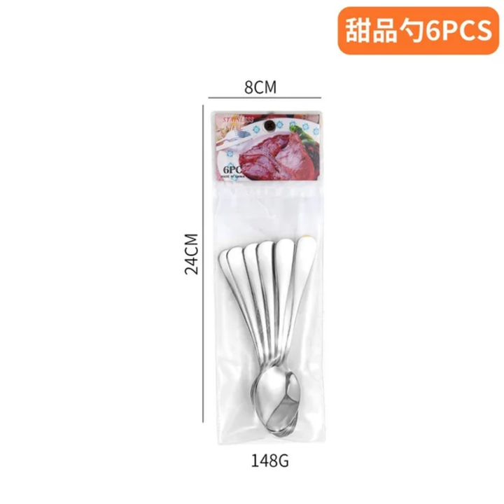 Lot de 6 Cuillères à  café en Acier Inoxydable – Élégance et Résistance