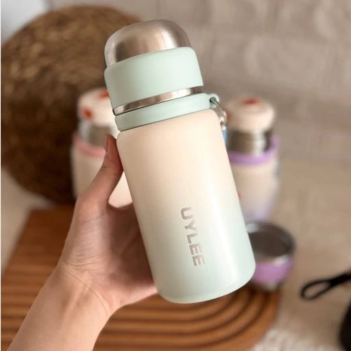 Gourde Isotherme UYLEF 350ml - Thermos Inox Double Paroi avec Infuseur Thé | Nomade & Hydratation