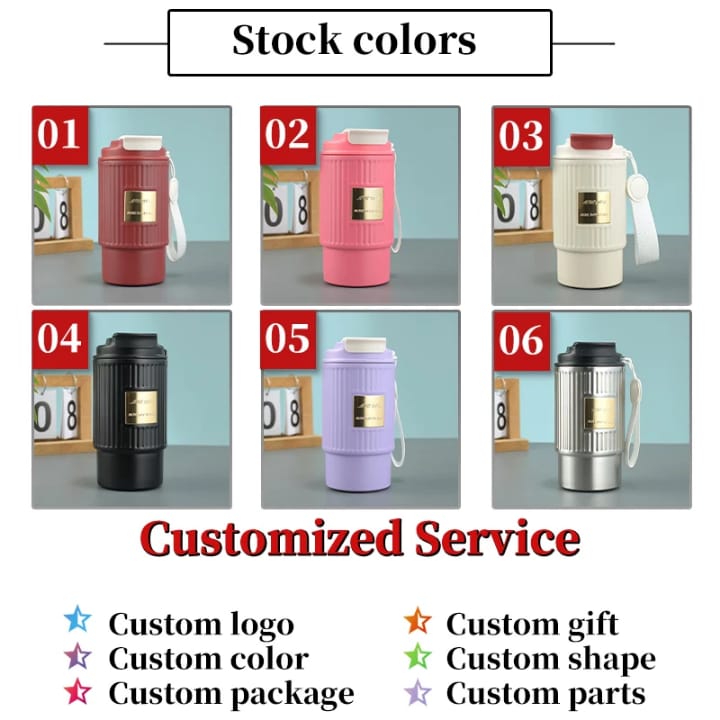 Mug Thermos Portable avec Poignée et Couvercle Étanche – 500 ml