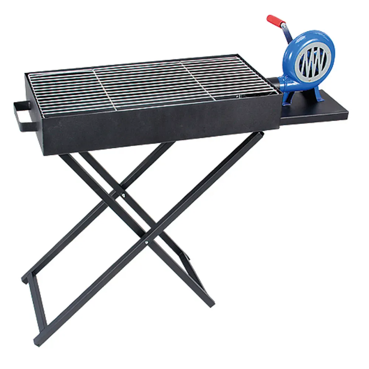 Barbecue à Charbon Pliable avec Ventilateur Manuel - Modèle Portable Extérieur - La boutique secrète