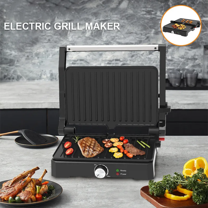 Grill Électrique SOKANY 1500W SK-08026 – Double Chauffe & Ouverture 180°