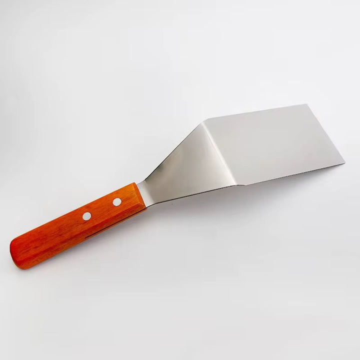 Spatule de Cuisine Professionnelle en Acier Inoxydable – Manche en Bois