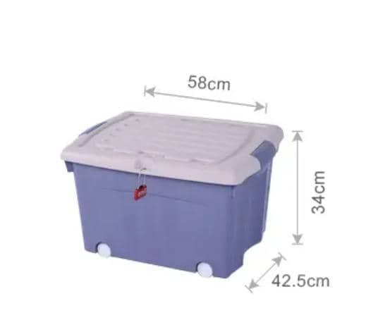 Bac de Rangement à Roulettes – Grande Capacité & Couvercle Sécurisé – Coloris Assortis