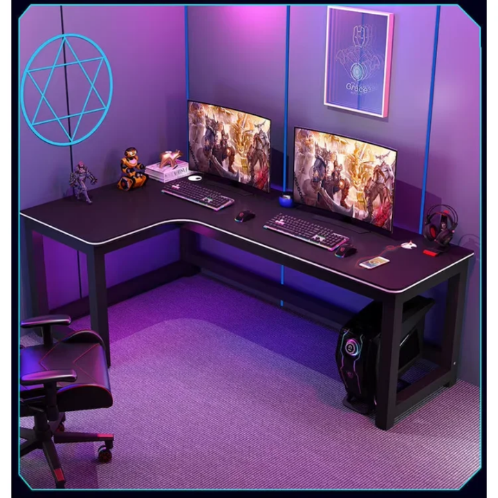 Bureau en L Gaming & Bureau d’Angle Ergonomique – Grande Surface 140×120 cm – Table de Travail pour PC