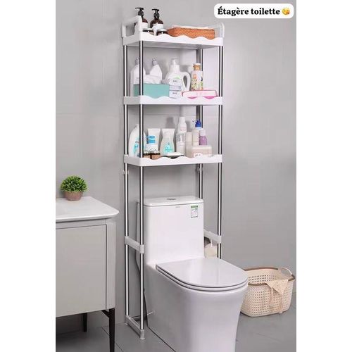 Étagère Toilette 4 Niveaux – Rangement Salle de Bain Gain de Place
