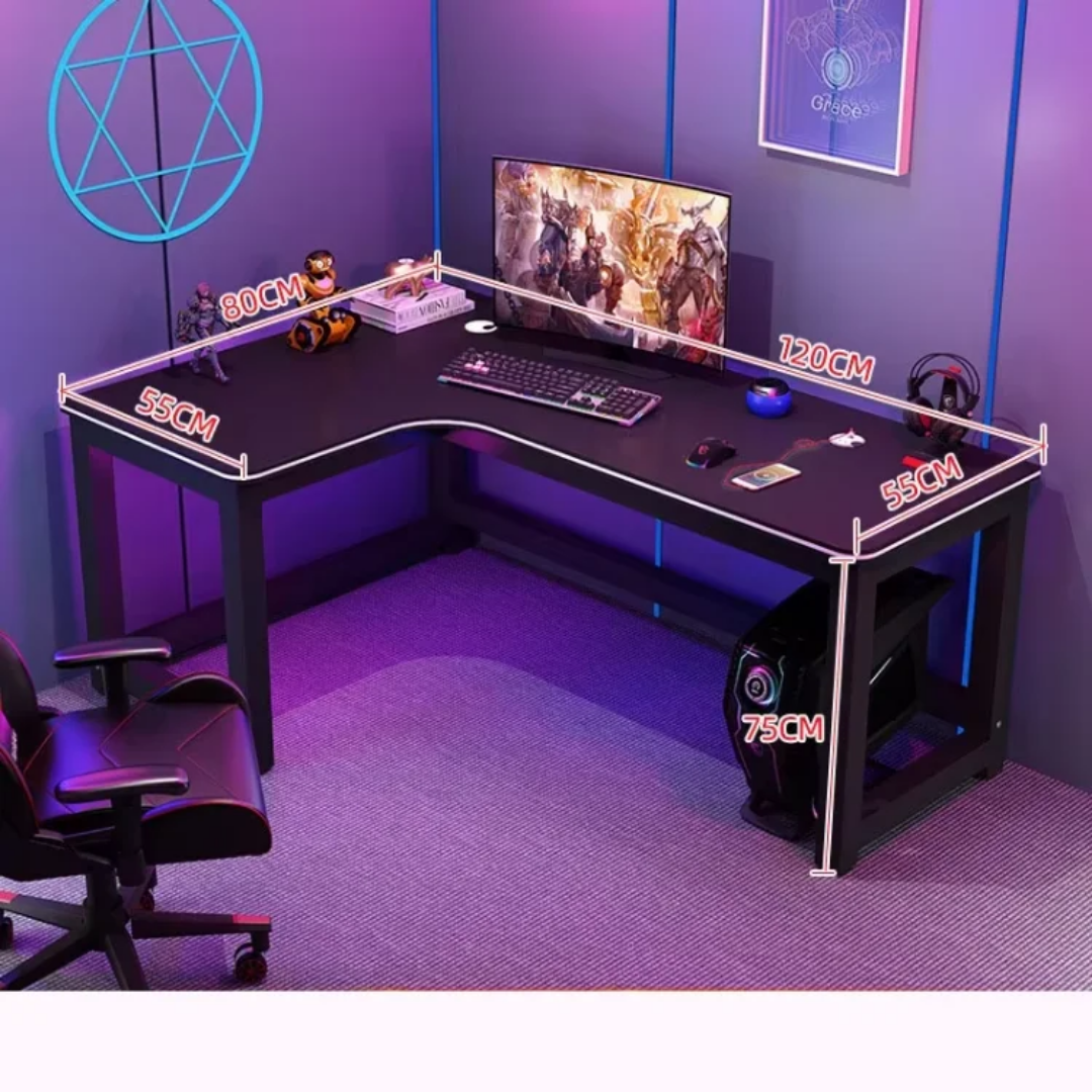 Bureau en L Gaming & Bureau d’Angle Ergonomique – Grande Surface 140×120 cm – Table de Travail pour PC