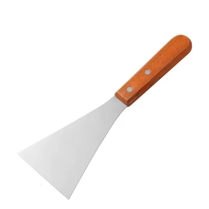 Spatule Professionnelle en Acier Inoxydable avec Manche en Bois – Outil Polyvalent pour Cuisine et Bricolage