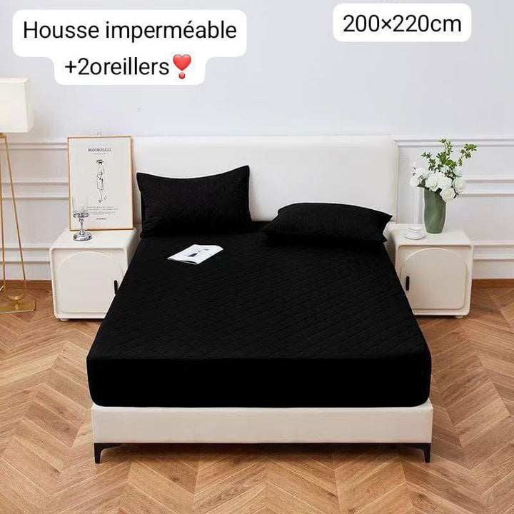 Housse de Protection pour Matelas avec oreiller  200×220  Imperméable, Respirante et Confortable