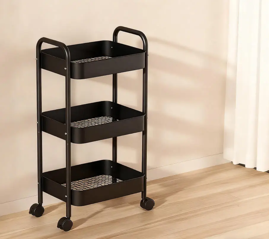 Étagère Roulante 3 Niveaux en Métal