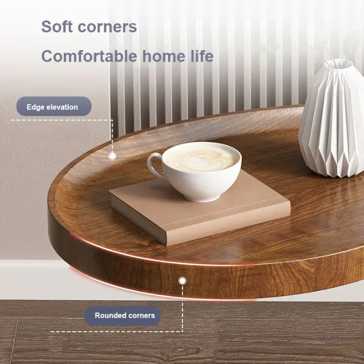 Table d’appoint en bois laminé – Design moderne en forme de C
